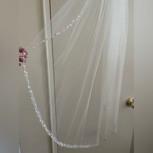 Morilee Bridal Veil Edged with Crystals, Rhinestones, Sequins, Beads, and Pearls